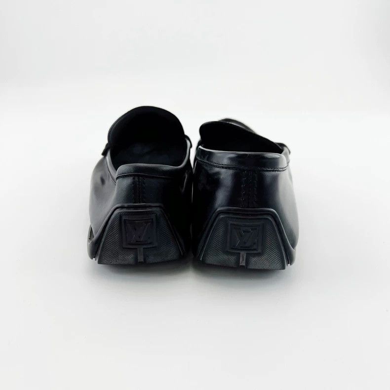 Louis Vuitton Louis Vuitton Black Leather Slip-On Shoes - dmc Size US 10.5 / EU 43-44 - 4 Thumbnail