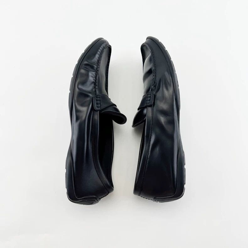 Louis Vuitton Louis Vuitton Black Leather Slip-On Shoes - dmc Size US 10.5 / EU 43-44 - 3 Thumbnail