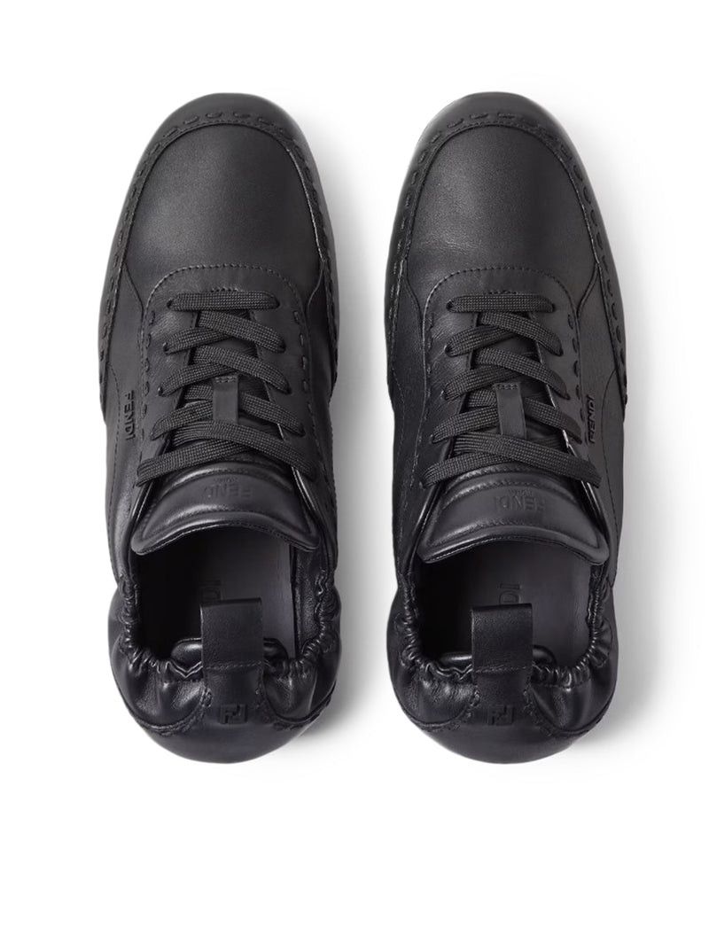 Fendi FENDI FIT LOW-TOP SNEAKERS IN BLACK LEATHER Size US 9 / EU 42 - 5 Thumbnail