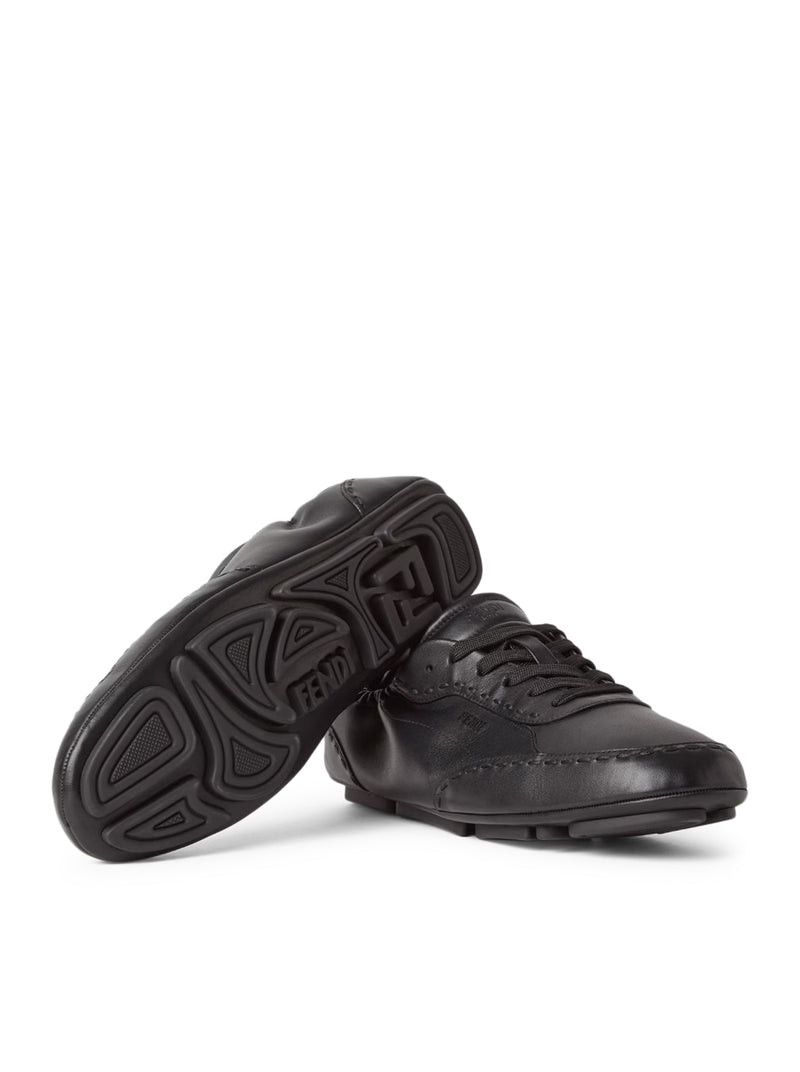 Fendi FENDI FIT LOW-TOP SNEAKERS IN BLACK LEATHER Size US 9 / EU 42 - 4 Thumbnail