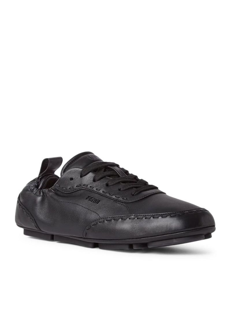 Fendi FENDI FIT LOW-TOP SNEAKERS IN BLACK LEATHER Size US 9 / EU 42 - 2 Thumbnail