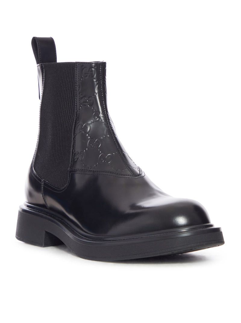 Gucci LEATHER ANKLE BOOT WITH SINGLE "GG" GRAIN Size US 10 / EU 43 - 2 Thumbnail