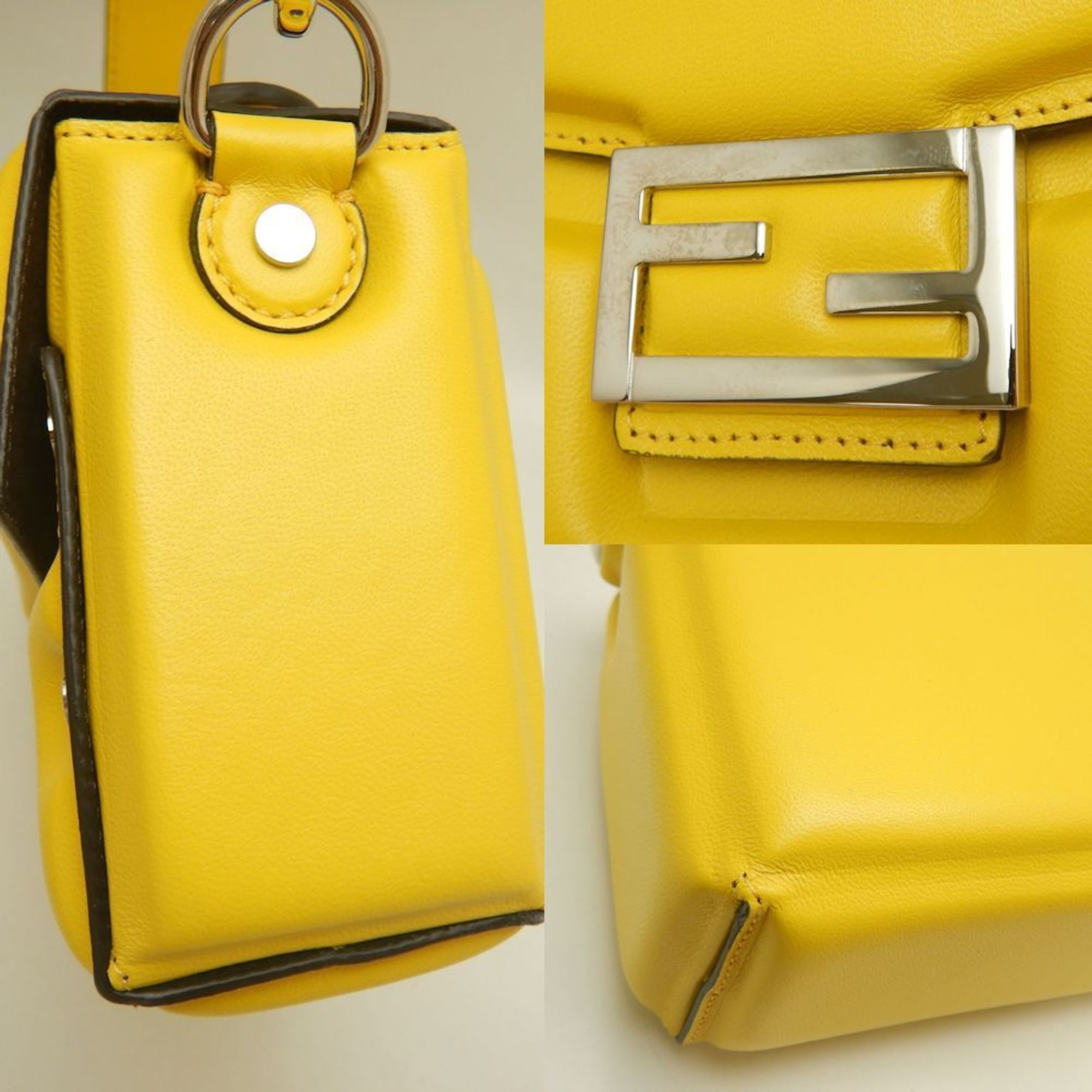 Fendi FENDI Bucket Soft Trunk 7VA565 Shoulder Bag in Yellow Leather, Women's, 253059 Size ONE SIZE - 7 Thumbnail