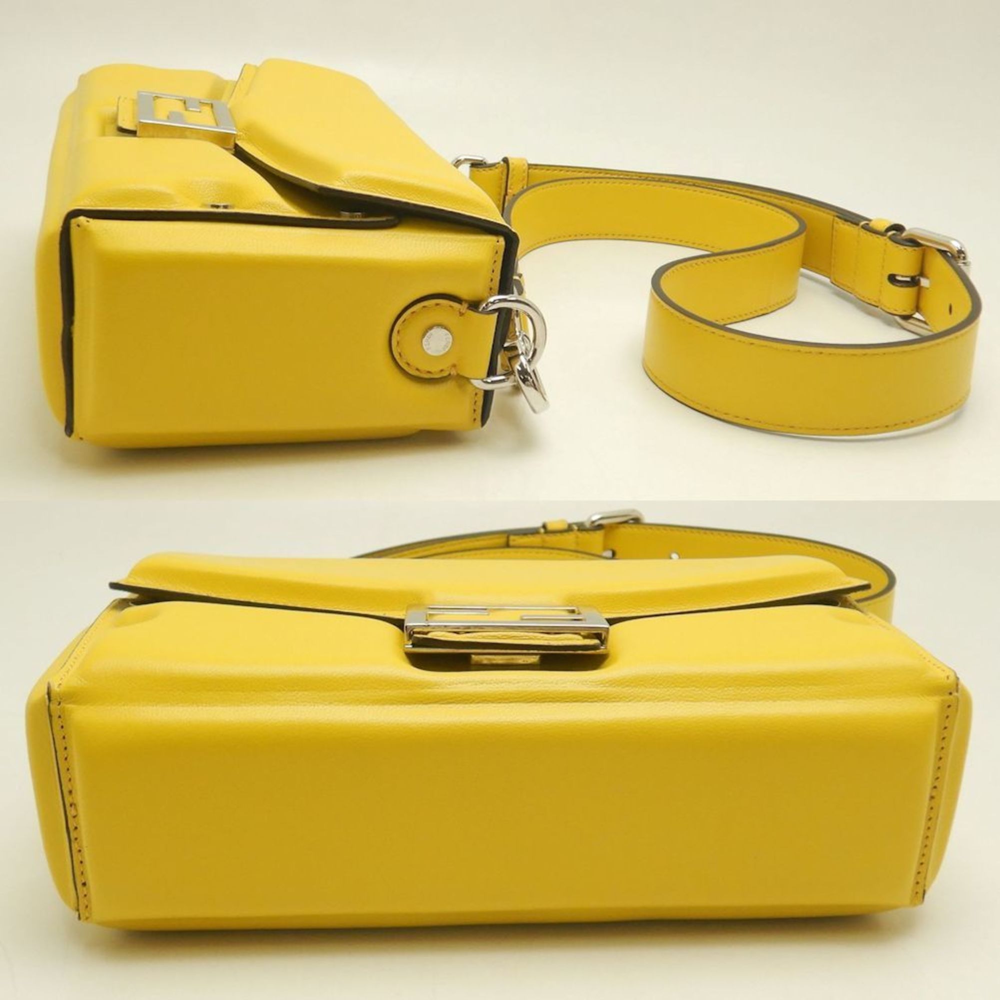 Fendi FENDI Bucket Soft Trunk 7VA565 Shoulder Bag in Yellow Leather, Women's, 253059 Size ONE SIZE - 4 Thumbnail