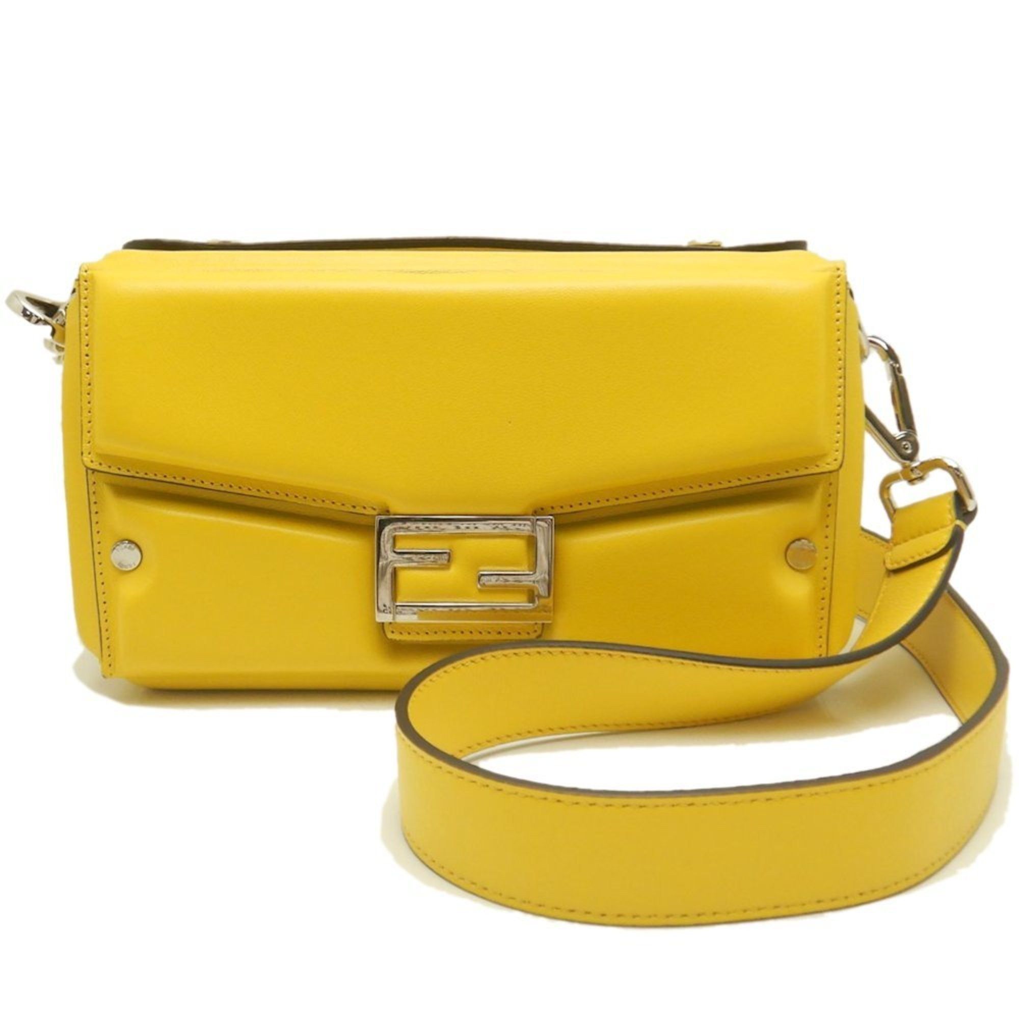 Fendi FENDI Bucket Soft Trunk 7VA565 Shoulder Bag in Yellow Leather, Women's, 253059 Size ONE SIZE - 10 Thumbnail