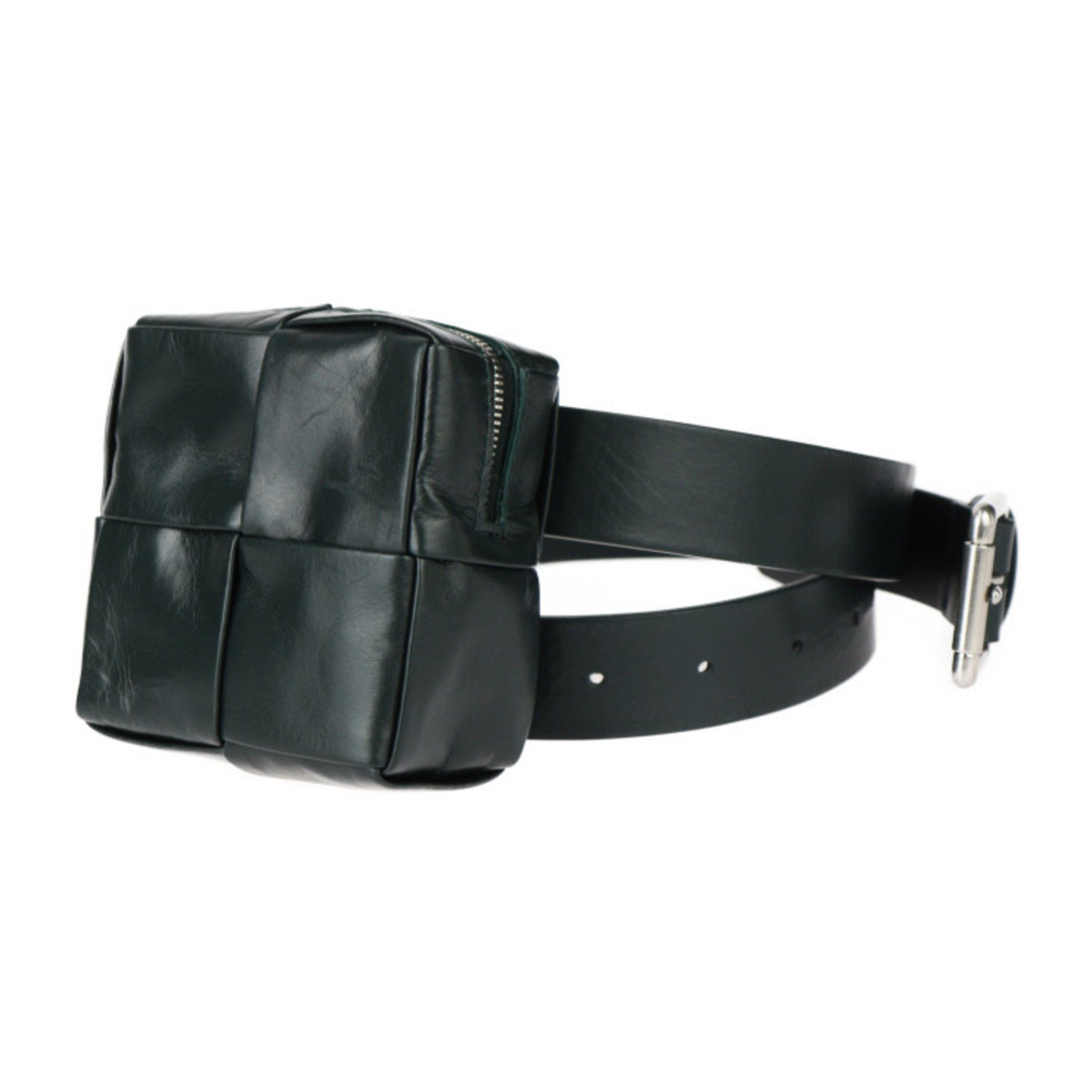 Bottega Veneta BOTTEGA VENETA Intrecciato Waist Bag 709342 VA9A5 Calfskin Leather Dark Green Cassette R2418113007079 Size ONE SIZE - 2 Thumbnail