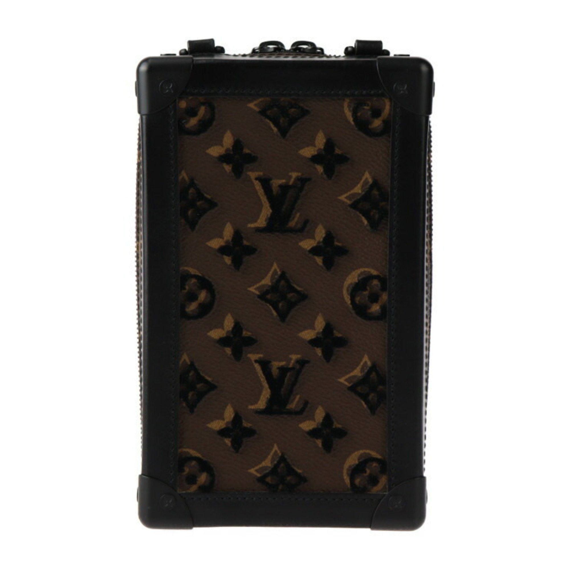 Louis Vuitton LOUIS VUITTON Vertical Soft Trunk Monogram Tuftage Shoulder Bag M45044 Leather Brown Black Pochette Round R2412123007050 Size ONE SIZE - 3 Thumbnail