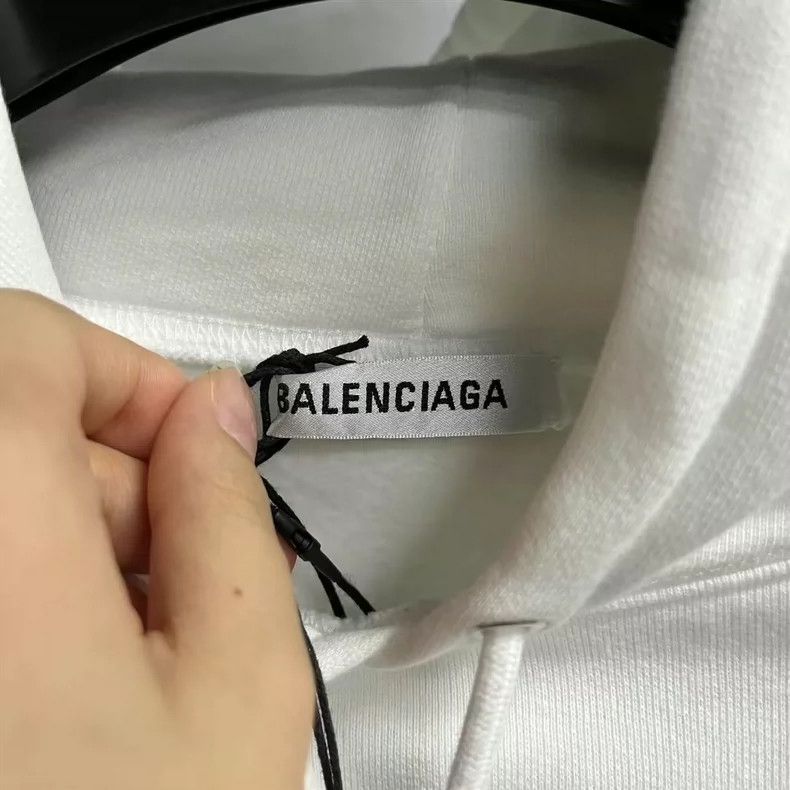 Balenciaga Balenciaga White BB Logo Hoodie - dmc Size US M / EU 48-50 / 2 - 4 Thumbnail