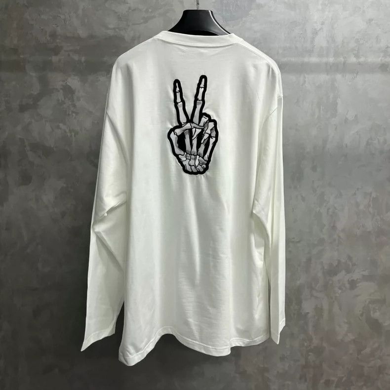 Balenciaga Balenciaga White Smile Skull Long Sleeve T-shirt - dmc Size US M / EU 48-50 / 2 - 2 Thumbnail