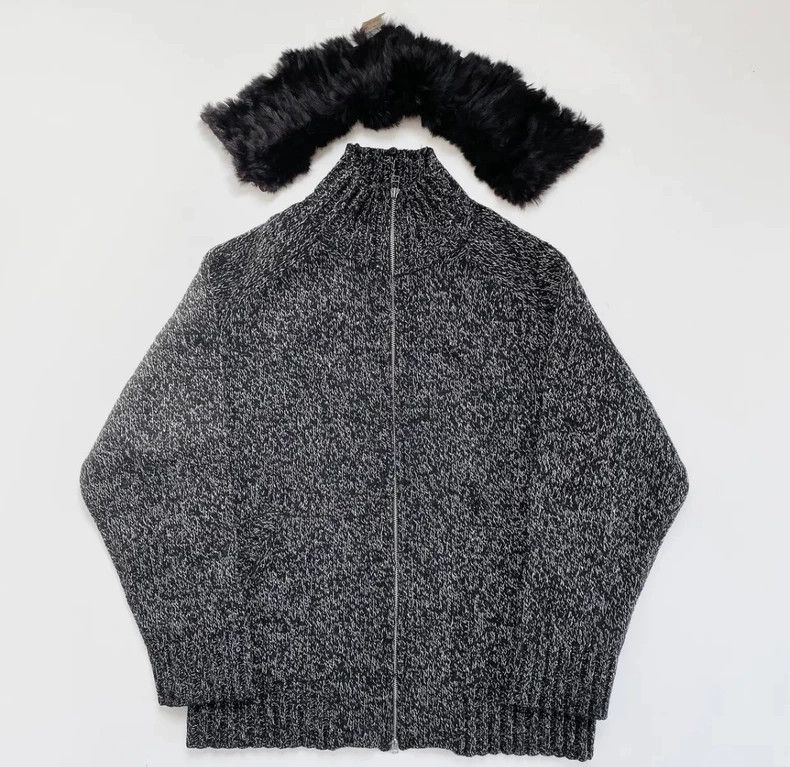 Yohji Yamamoto Yohji Yamamoto Fur Collar Knit Jacket - dmc Size US M / EU 48-50 / 2 - 2 Thumbnail