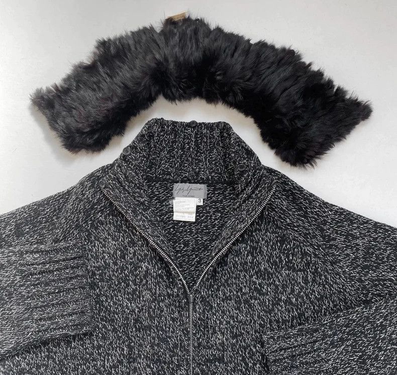 Yohji Yamamoto Yohji Yamamoto Fur Collar Knit Jacket - dmc Size US M / EU 48-50 / 2 - 3 Thumbnail