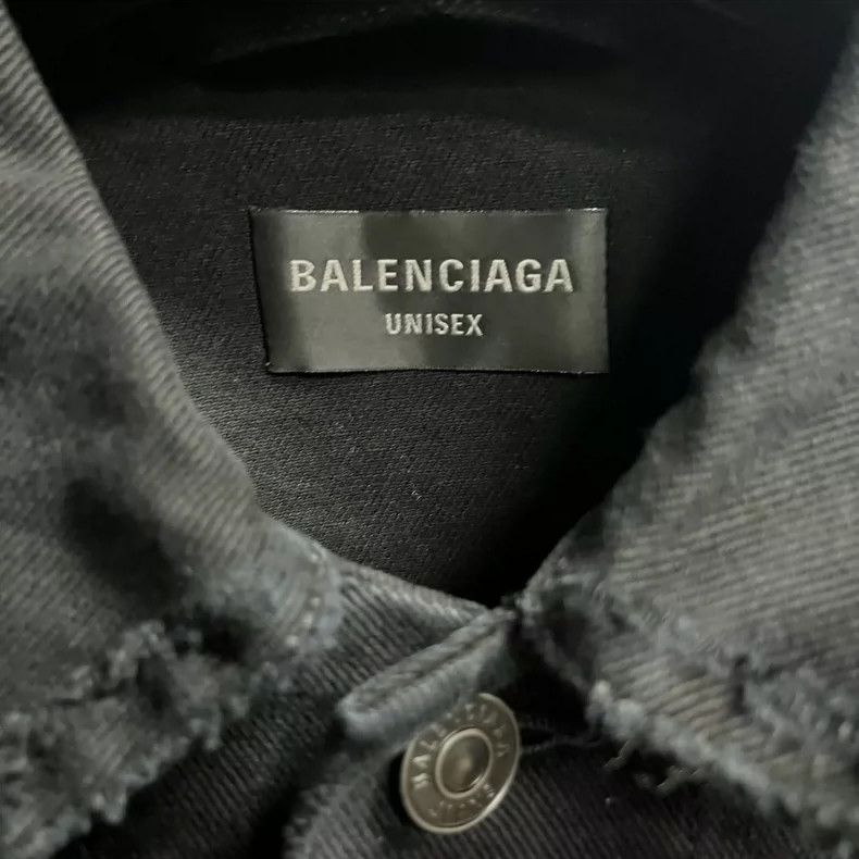 Balenciaga Balenciaga Black Denim Jacket with Letter Print - dmc Size US S / EU 44-46 / 1 - 3 Thumbnail