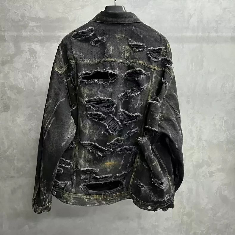 Balenciaga Balenciaga Black Tie-Dye Denim Jacket - dmc Size US M / EU 48-50 / 2 - 2 Thumbnail