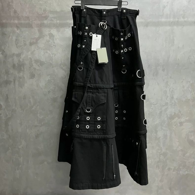 Balenciaga Balenciaga Black Denim Maxi Skirt with Hardware - dmc Size US 38 / EU 54 - 2 Thumbnail