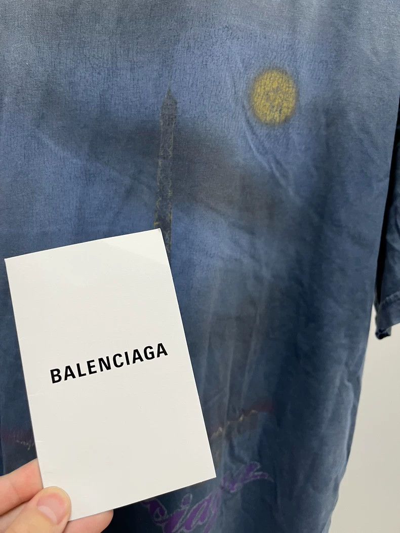 Balenciaga Balenciaga Blue Eiffel Tower Short Sleeve Shirt - dmc Size US M / EU 48-50 / 2 - 6 Thumbnail
