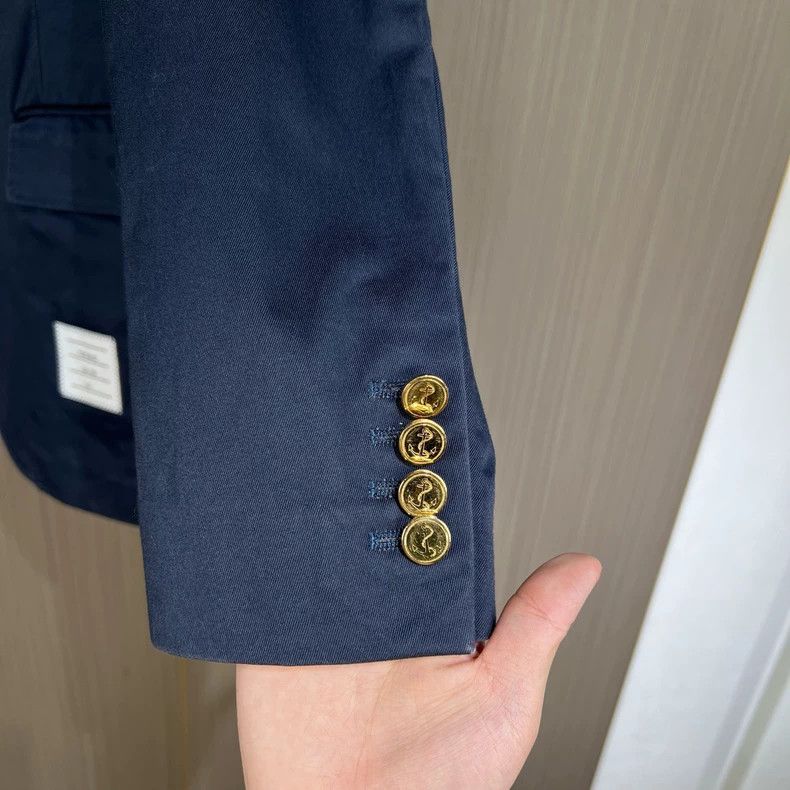 Thom Browne Thom Browne Gold Button Striped Blazer - dmc Size US M / EU 48-50 / 2 - 7 Thumbnail