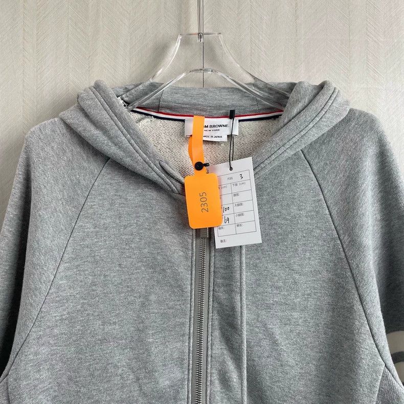 Thom Browne Thom Browne 4-Stripe Zip Hoodie - dmc Size US M / EU 48-50 / 2 - 2 Thumbnail