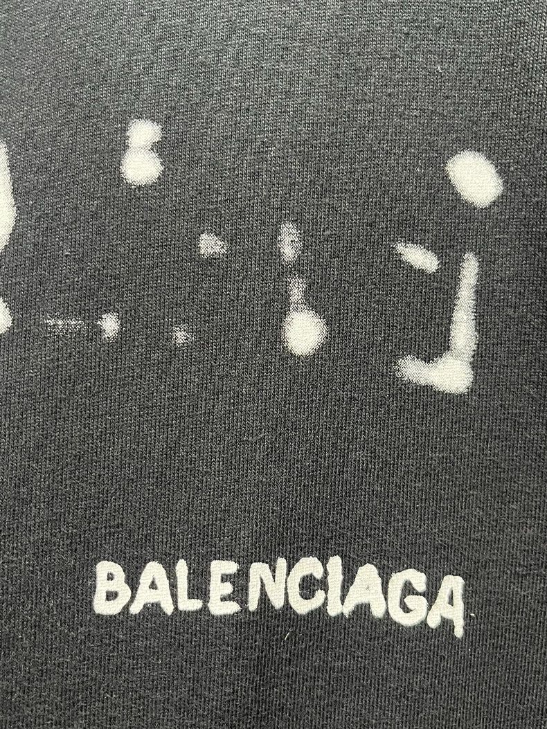 Balenciaga Balenciaga Black Graffiti Logo Short Sleeve - dmc Size US M / EU 48-50 / 2 - 3 Thumbnail
