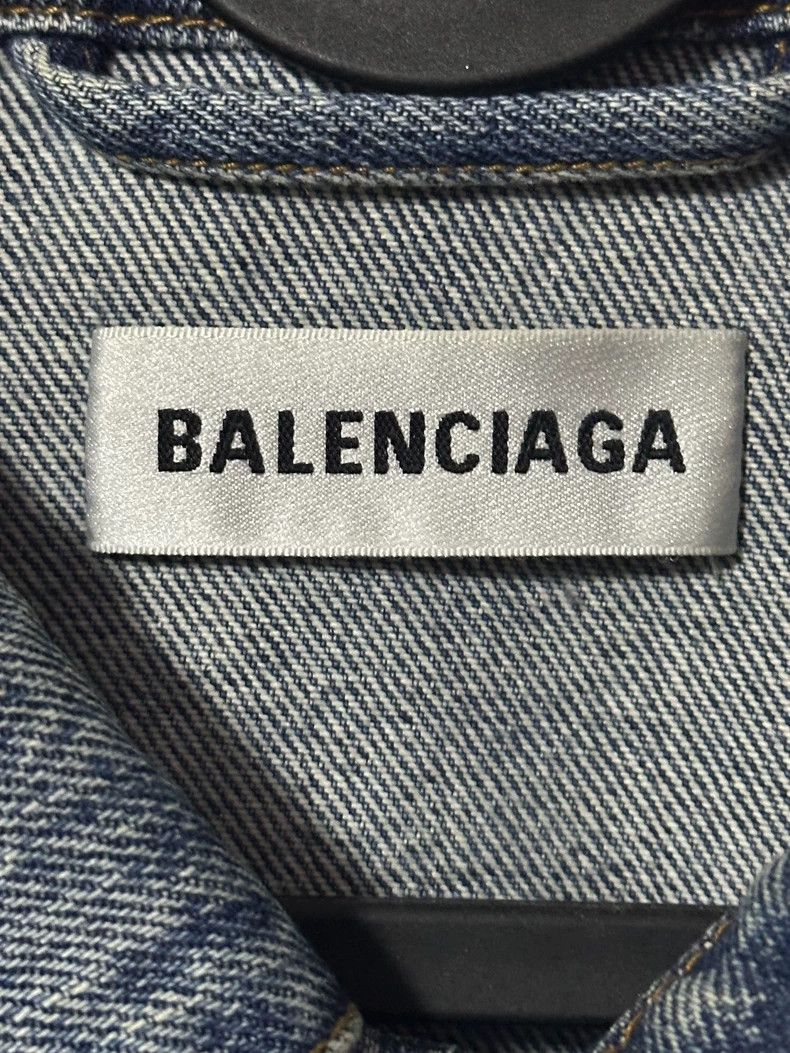 Balenciaga Balenciaga Blue Denim Jacket with Logo - dmc Size US S / EU 44-46 / 1 - 3 Thumbnail