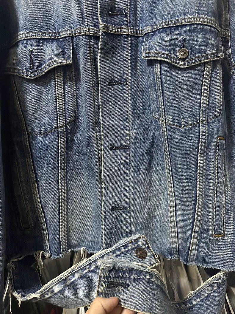 Balenciaga Balenciaga Blue Denim Jacket with Logo - dmc Size US S / EU 44-46 / 1 - 7 Thumbnail