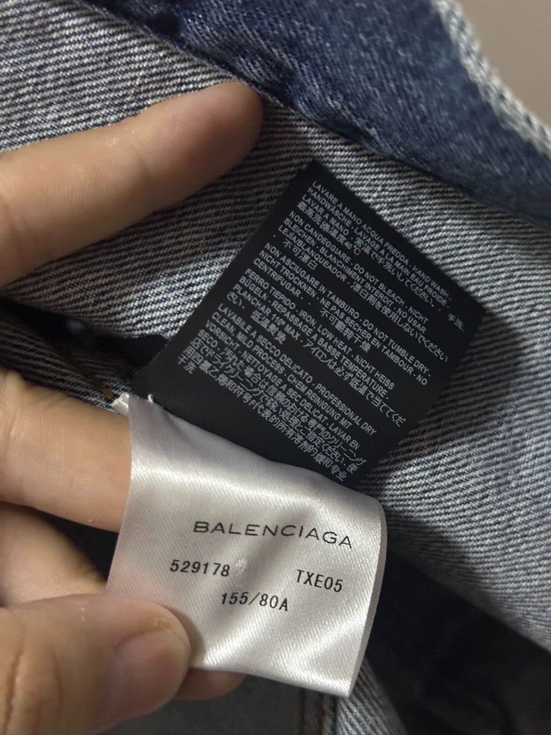Balenciaga Balenciaga Blue Denim Jacket with Logo - dmc Size US S / EU 44-46 / 1 - 6 Thumbnail