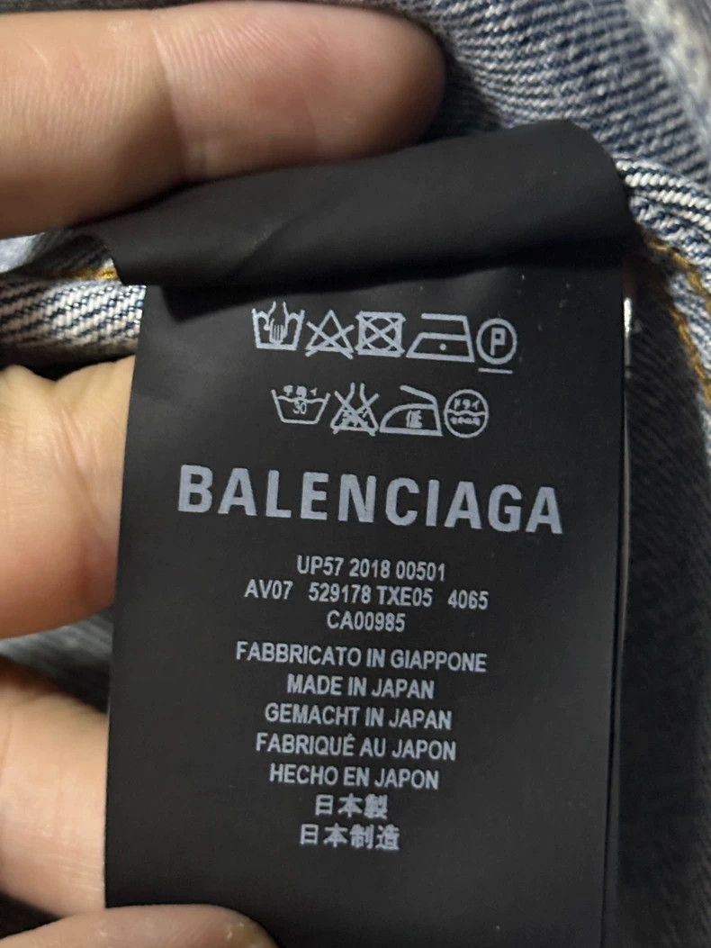 Balenciaga Balenciaga Blue Denim Jacket with Logo - dmc Size US S / EU 44-46 / 1 - 5 Thumbnail