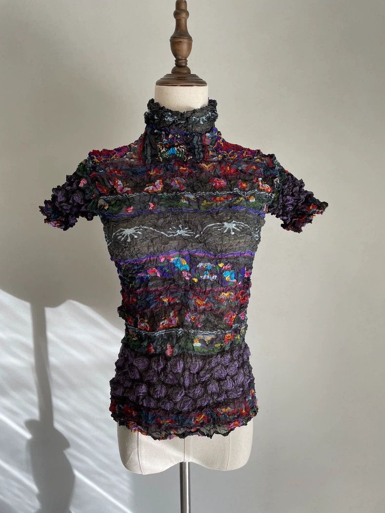 Issey Miyake Issey Miyake Fete Short Sleeve Top - dmc Size US M / EU 48-50 / 2 - 2 Thumbnail