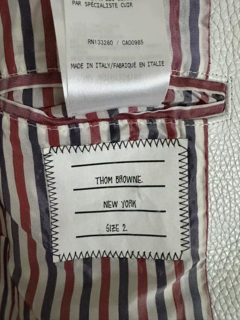 Thom Browne Thom Browne White Leather Jacket - dmc Size US M / EU 48-50 / 2 - 5 Thumbnail