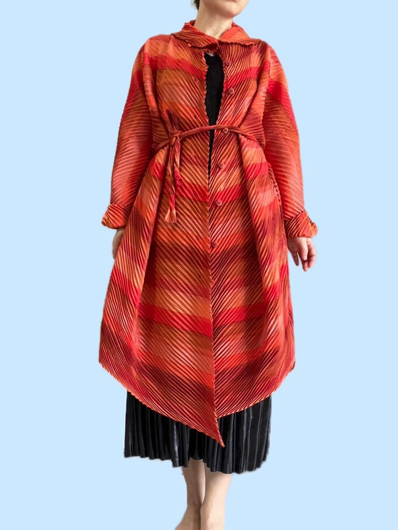 Issey Miyake Issey Miyake Rainbow Striped Trench Coat - dmc Size US M / EU 48-50 / 2 - 3 Thumbnail
