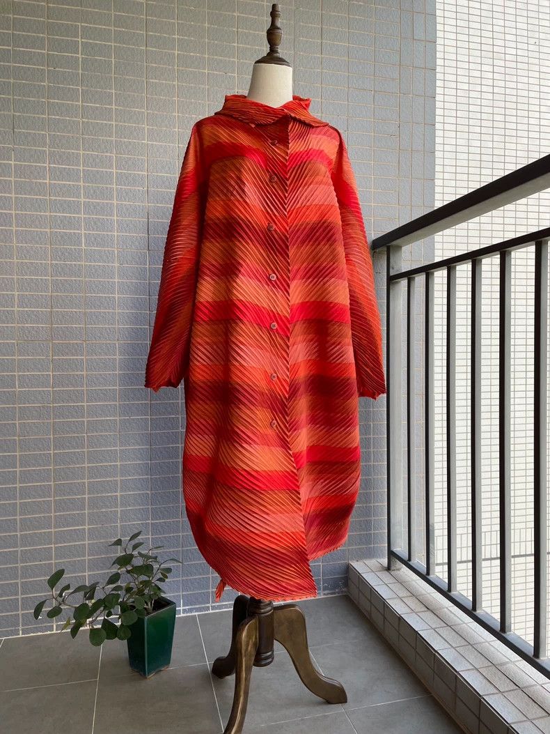 Issey Miyake Issey Miyake Rainbow Striped Trench Coat - dmc Size US M / EU 48-50 / 2 - 2 Thumbnail
