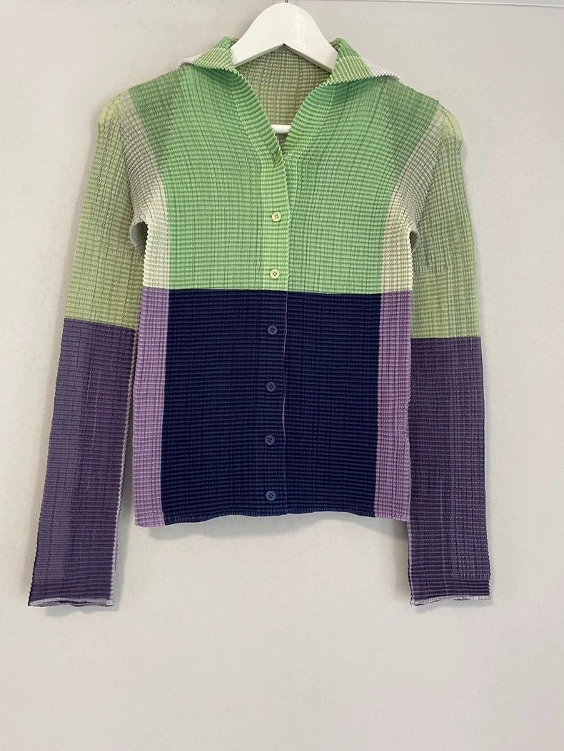 Issey Miyake Issey Miyake Color Block Button Up Top - dmc Size US M / EU 48-50 / 2 - 6 Thumbnail