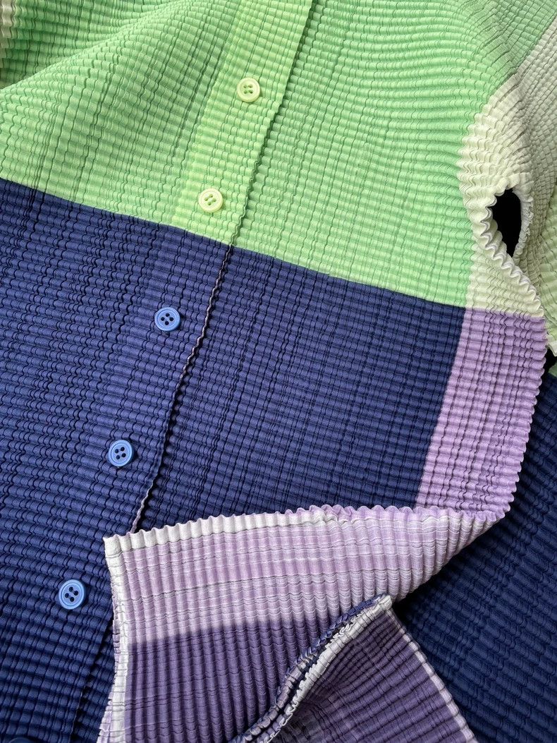 Issey Miyake Issey Miyake Color Block Button Up Top - dmc Size US M / EU 48-50 / 2 - 4 Thumbnail