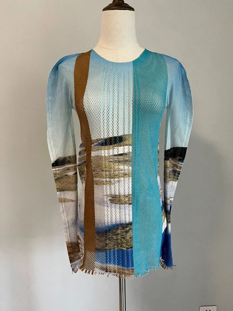 Issey Miyake Issey Miyake Mesh Long Sleeve Top - dmc Size US M / EU 48-50 / 2 - 4 Thumbnail