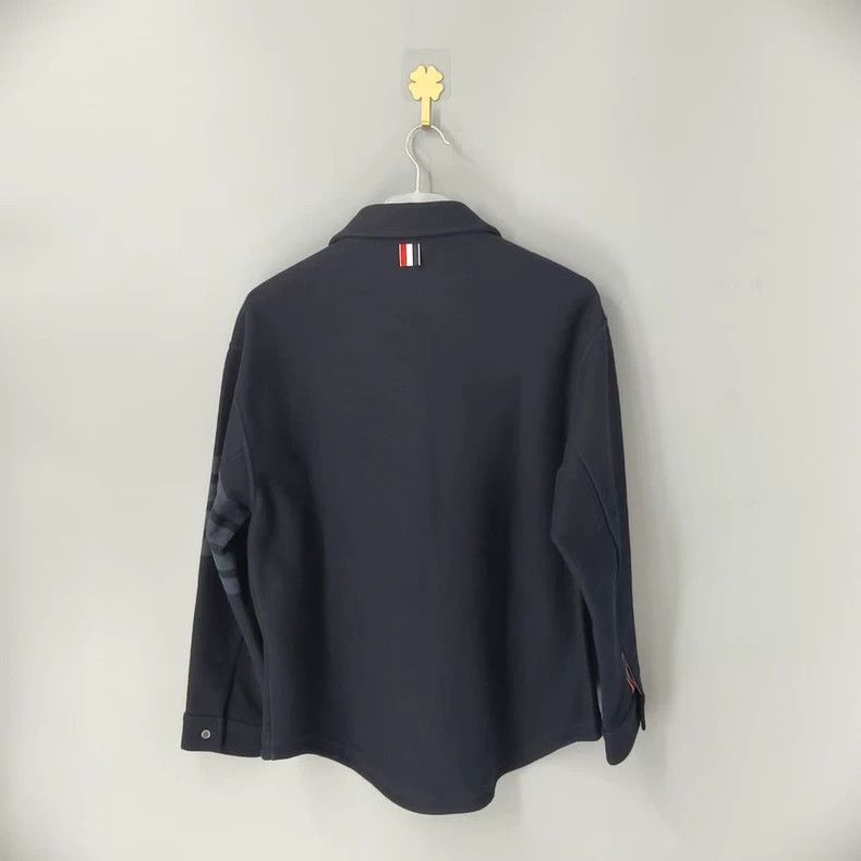 Thom Browne THOM BROWNE Stripe Detail Shirt Jacket - dmc Size US M / EU 48-50 / 2 - 2 Thumbnail