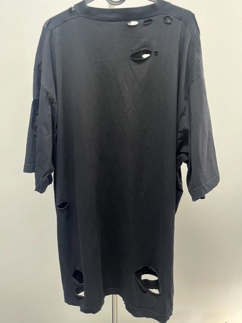 Balenciaga Balenciaga Black Distressed Logo Short Sleeve - dmc Size US S / EU 44-46 / 1 - 3 Thumbnail