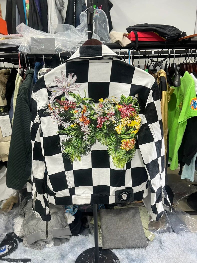 Versace VERSUS Checkered Denim Jacket - dmc Size US M / EU 48-50 / 2 - 2 Thumbnail