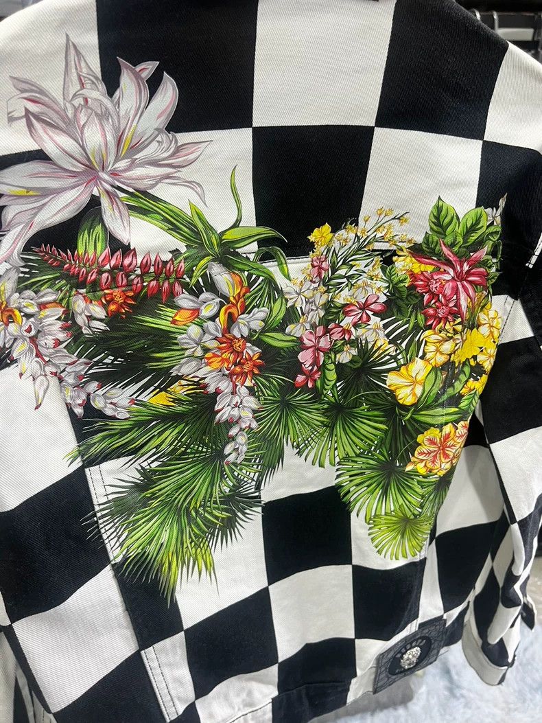 Versace VERSUS Checkered Denim Jacket - dmc Size US M / EU 48-50 / 2 - 5 Thumbnail