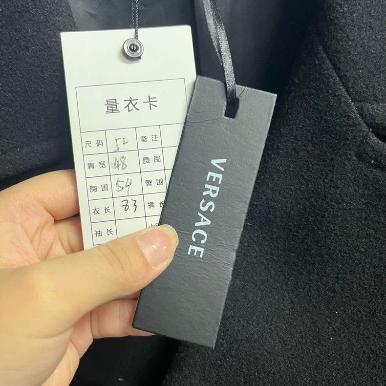 Versace Versace Black Wool Double-Breasted Coat - dmc Size US XL / EU 56 / 4 - 5 Thumbnail