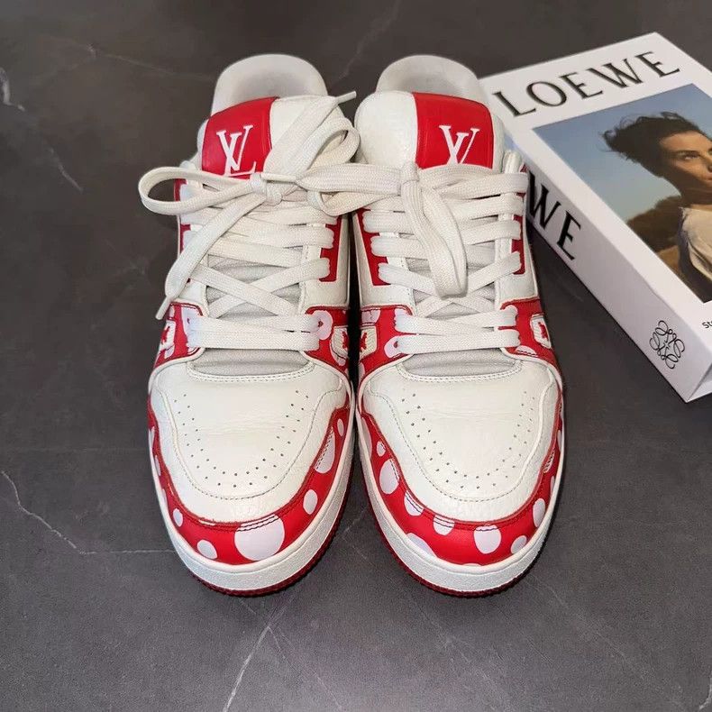 Louis Vuitton Louis Vuitton White Red Trainer Sneakers - dmc Size US 9.5 / EU 42-43 - 2 Thumbnail