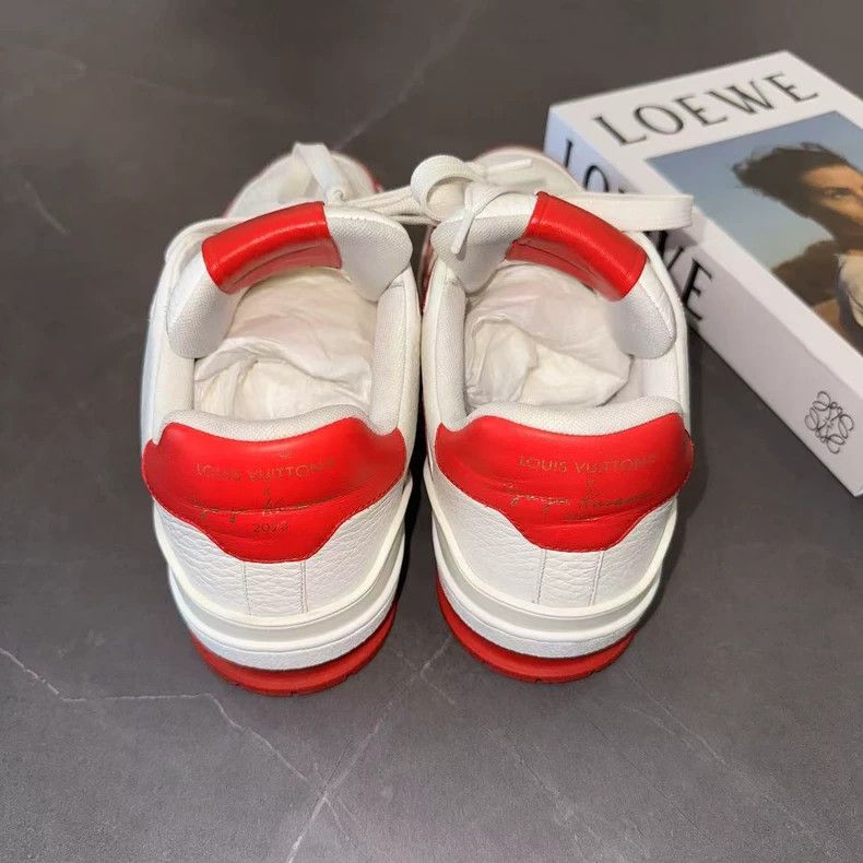 Louis Vuitton Louis Vuitton White Red Trainer Sneakers - dmc Size US 9.5 / EU 42-43 - 6 Thumbnail