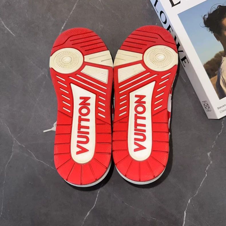 Louis Vuitton Louis Vuitton White Red Trainer Sneakers - dmc Size US 9.5 / EU 42-43 - 7 Thumbnail