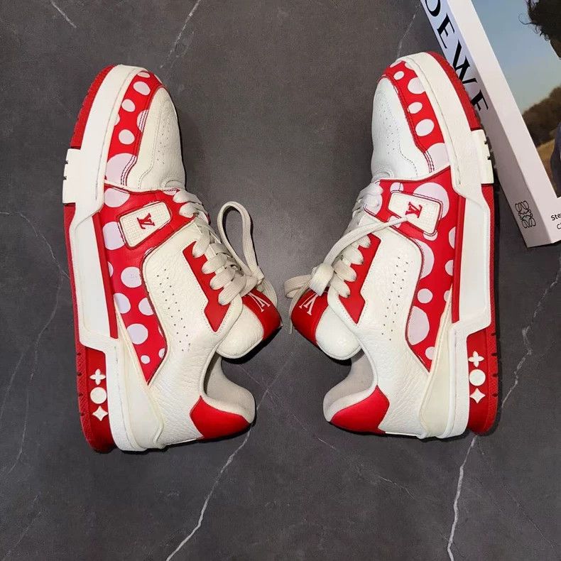 Louis Vuitton Louis Vuitton White Red Trainer Sneakers - dmc Size US 9.5 / EU 42-43 - 5 Thumbnail