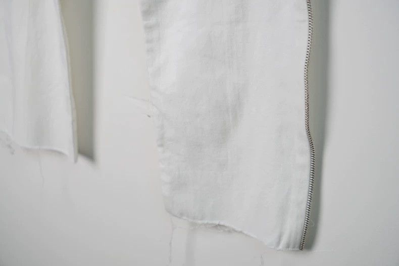 Helmut Lang Helmut Lang White Side Zip Decorative Trousers - dmc Size US 38 / EU 54 - 3 Thumbnail