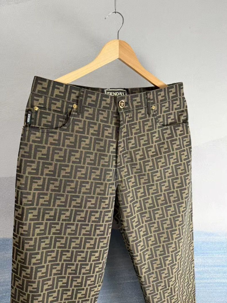 Fendi Fendi x Versace Brown Logo Cargo Pants - dmc Size US 32 / EU 48 - 3 Thumbnail