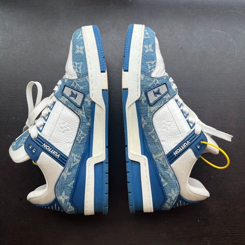 Louis Vuitton Louis Vuitton Trainer Sneakers Blue White - dmc Size US 9.5 / EU 42-43 - 4 Thumbnail