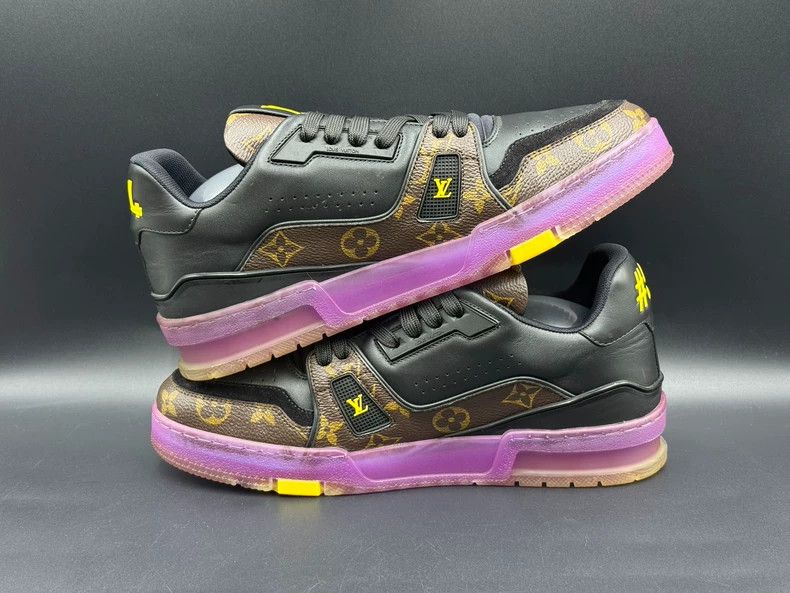 Louis Vuitton Louis Vuitton Trainer Purple Gold Sneakers - dmc Size US 8.5 / EU 41-42 - 4 Thumbnail