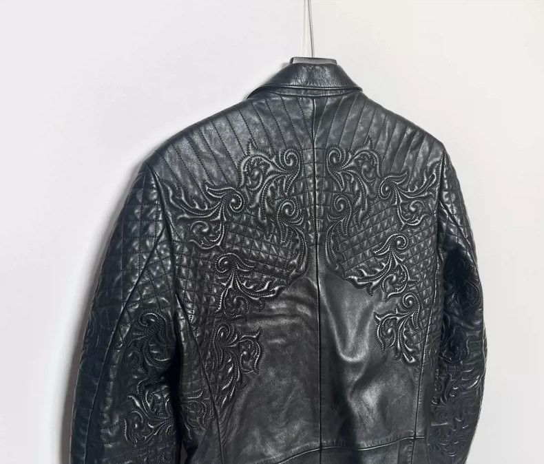 Versace Versace Baroque Embossed Leather Jacket - dmc Size US L / EU 52-54 / 3 - 5 Thumbnail