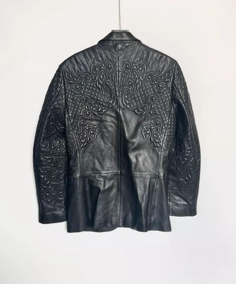 Versace Versace Baroque Embossed Leather Jacket - dmc Size US L / EU 52-54 / 3 - 4 Thumbnail