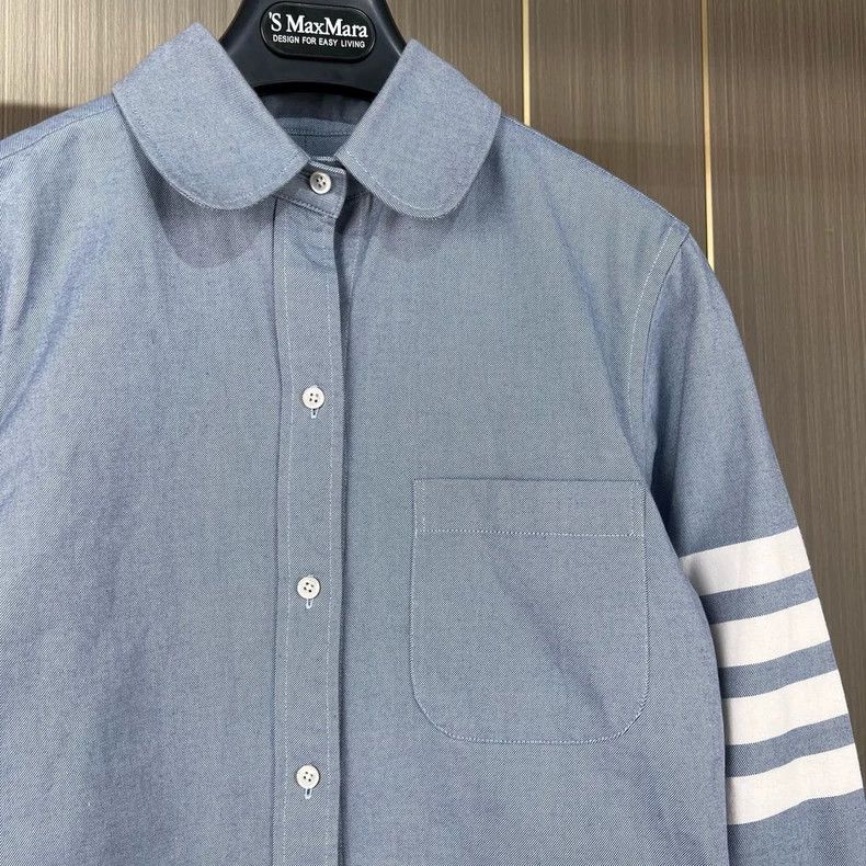 Thom Browne Thom Browne Four-Stripe Button-Up Shirt - dmc Size US M / EU 48-50 / 2 - 3 Thumbnail