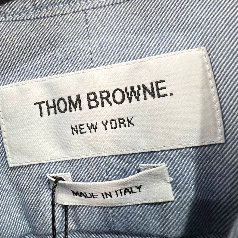 Thom Browne Thom Browne Four-Stripe Button-Up Shirt - dmc Size US M / EU 48-50 / 2 - 6 Thumbnail